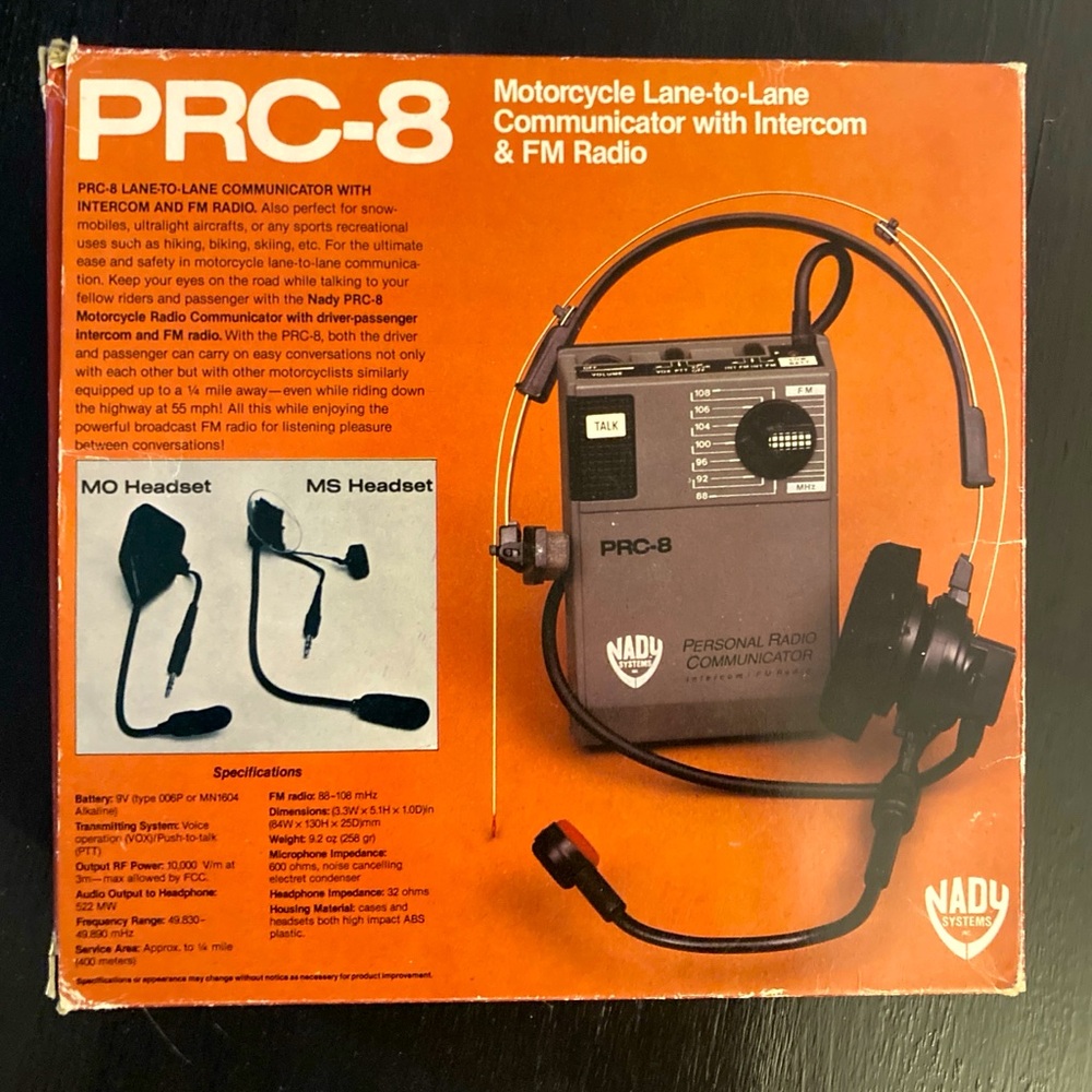 Nady Systems PRC-8: Motorcycle Radio Communicator with Intercom and FM Radio.
